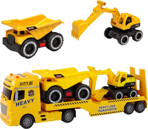 Three construction vehicles in one set