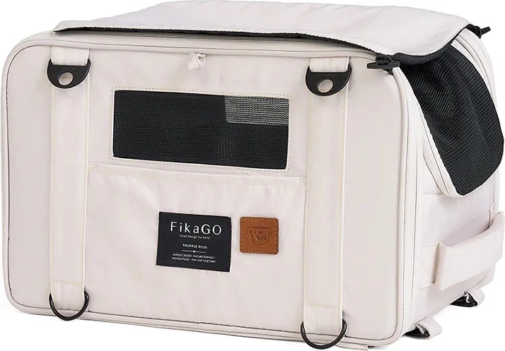 FIKAGO travel carrier for dogs and cats Truffle Plus Creamy Cloud