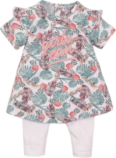 Dirkje 2-dijelni set haljina za bebe 74 bijela i tropski multicolor