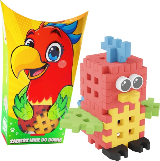 Konstrukcijski set Mini Waffle Pocket Pets – papiga