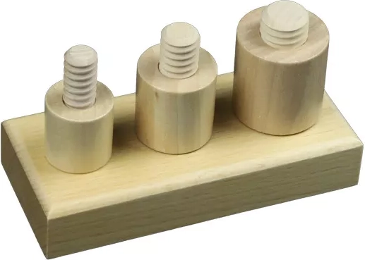 Wooden Montessori screws and nuts