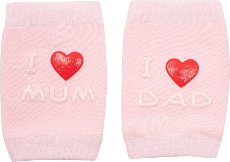 Dječji štitnici za koljena s ABS-om I love mum & dad – ružičasti