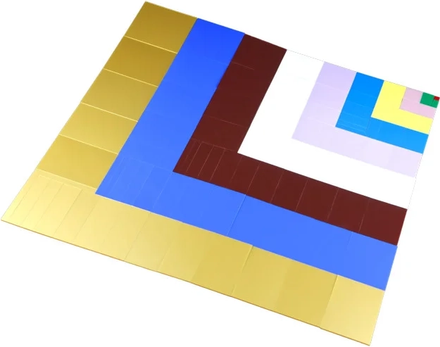 Colored pieces for hands-on learning