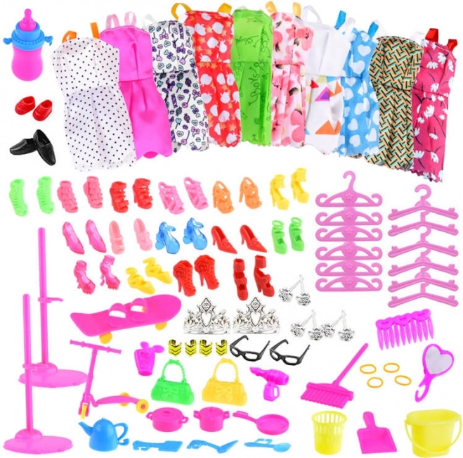 Set haljina, obuće i dodataka za lutke 30 cm
