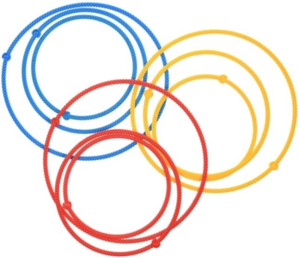 9 rings in 3 colors and sizes