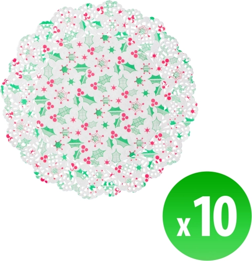Christmas Paper Placemat with Mistletoe Design, 26.5 cm - 1 piece