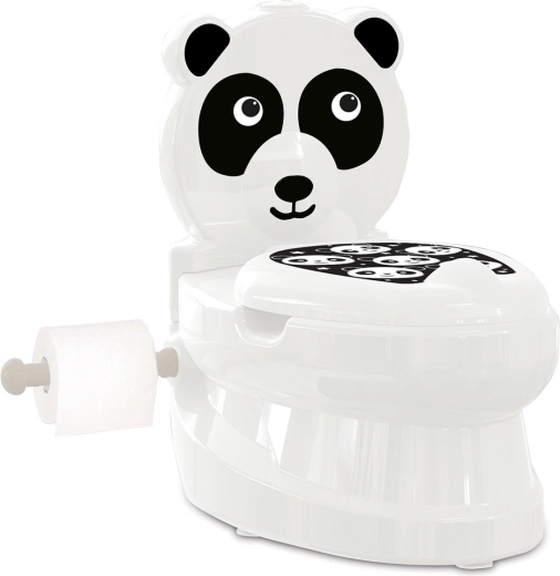 JAMARA Panda Children's Potty with Flush Sound and Toilet Paper Holder