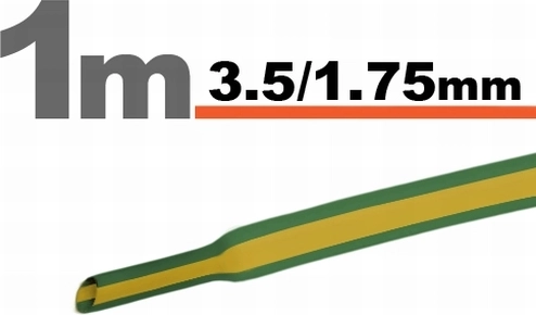 Yellow-green heat-shrink tubing 3.5/1.75 mm