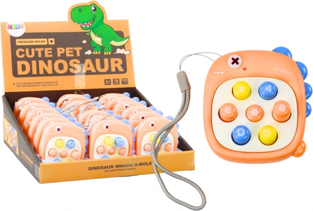 Interaktivna igra Whack A Mole s slovima narančasti dinosaurus