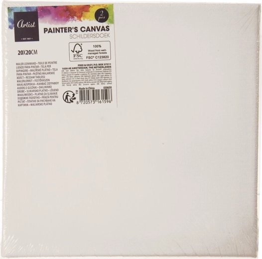 Slikarsko platno na okviru 20 × 20 cm, 2 kom