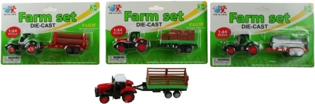traktor s prikolicom, metalni i plastični, 16,5 cm