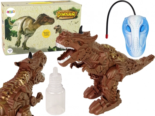 RC dinosaur s parom, projektorom te zvučnim i svjetlosnim efektima – smeđi