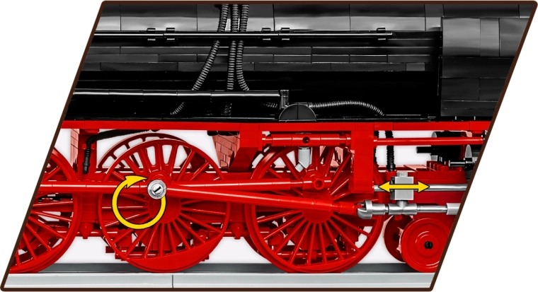 Realistic running gear and wheel mechanism