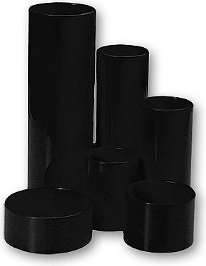 Plastic Round Desk Organizer for Writing Supplies CONCORDE, 6-Section, Black