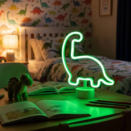 Neon LED Lamp Green Dinosaur