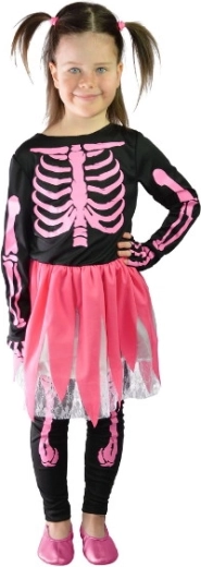 Children's Pink Skeleton Costume Halloween S