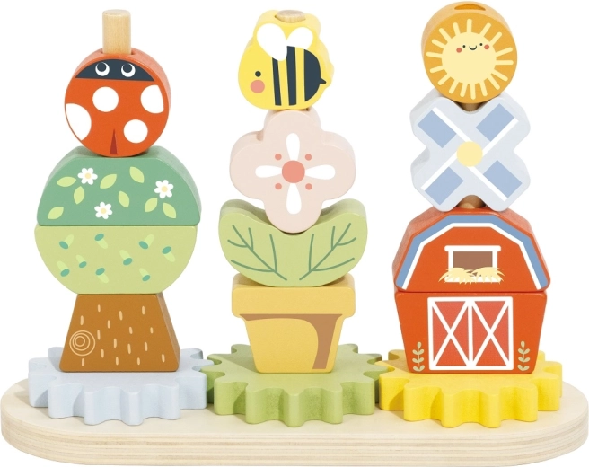 2Kids Toys drvena nasadna igračka s zupčanicima – selo