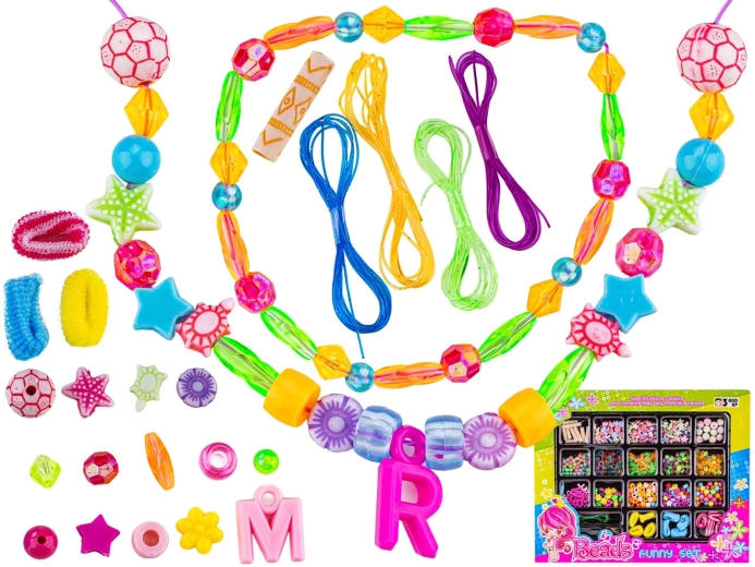 Jewelry and hair accessory making set (hair ties, beads and accessories) - 1 piece