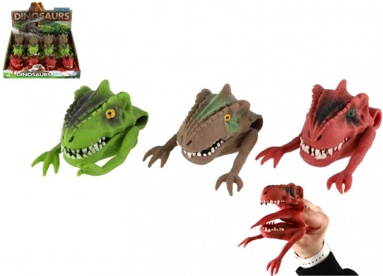 Silikonska lutka za prste u obliku dinosaura, 3 boje