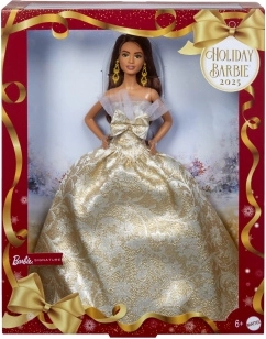 Barbie božićna lutka brineta 2025