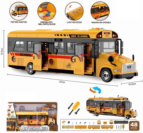 Auto za sastavljanje – školski autobus (48 dijelova)