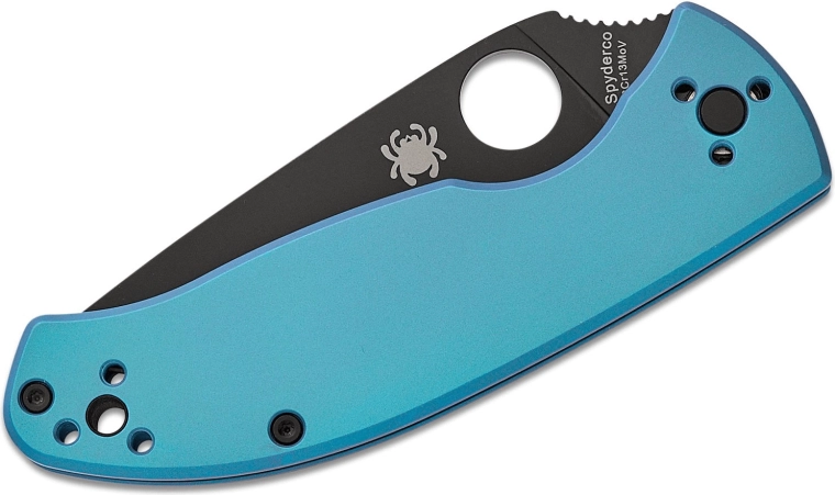 Titanium handle in blue finish