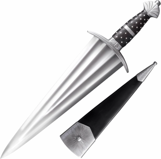 Cold Steel Cinquedea collectible sword 36.8 cm, rosewood and leather sheath