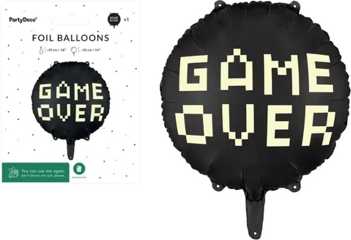 Folijski balon Game over crni 45 cm