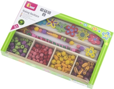 Drvena set perlica – cvjetići za djecu 3+