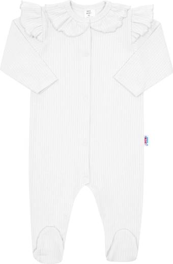 Dječji pamučni kombinezon New Baby Stripes bijeli 74 (6–9 mjeseci)