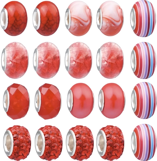 Beads in various finishes and patterns for an original design