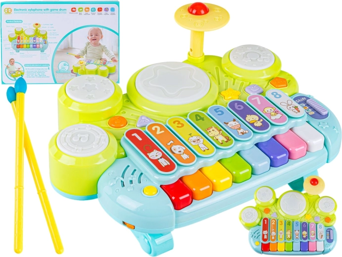 Children's musical mini piano with drums and xylophone