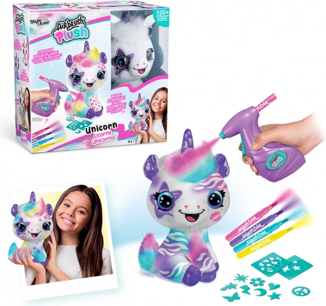 Airbrush studio – jednorog kreativna plišana igračka za bojanje