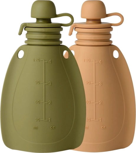 Mininor silikonska punjiva vrećica za užinu 120 ml (2 kom) moss green/roe deer