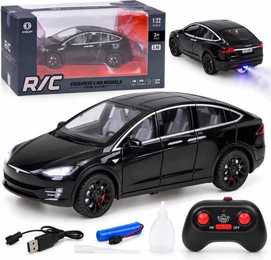 RC Tesla Model X car in 1:22 scale with LED lighting and smoke effect
