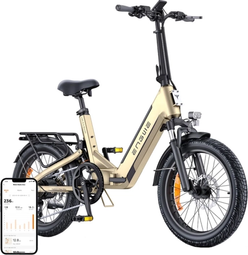 Engwe L20 3.0 Boost sklopivi električni bicikl 250 W 16" zlatni