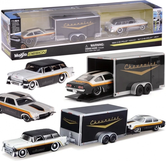 Maisto metalni automobili Chevrolet Nomad 1955 i Chevrolet Vega 1971 s prikolicom