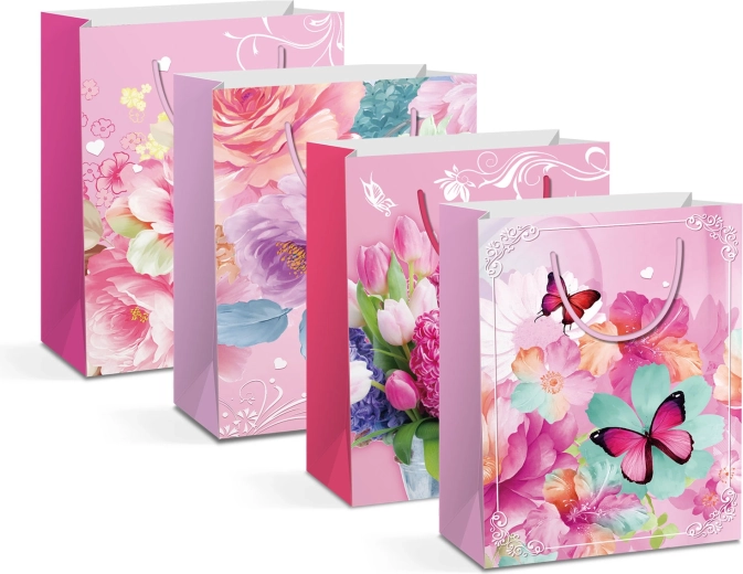 Christmas Paper Gift Bag for a Bottle - 1 Piece