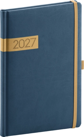 Notique Twill tjedni planer 2027 plavo-zlatni 15 × 21 cm
