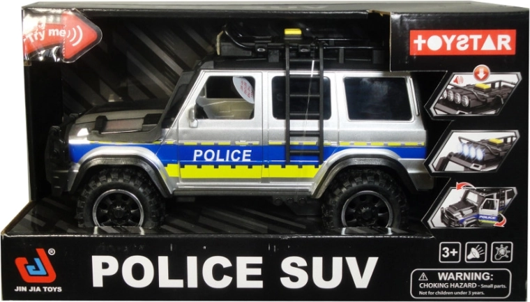 Policijski terenac na baterije 1:14 sa svjetlom, zvukom i vratima koja se otvaraju
