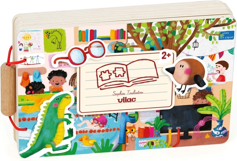 Vilac drvena knjižica s puzzlama i aktivnostima
