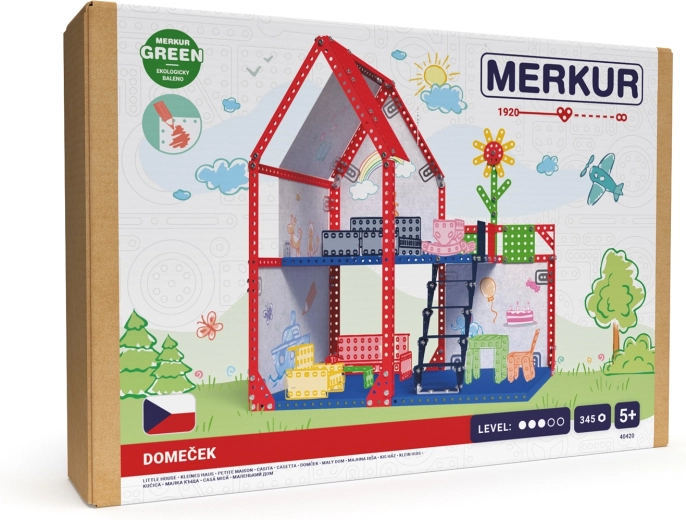 Merkur metalna kućica za lutke, 345 dijelova (39 × 34 × 25 cm)