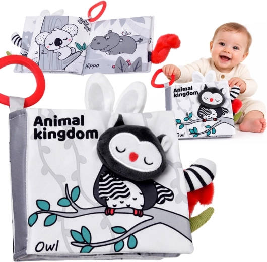 High-contrast sensory book with animals