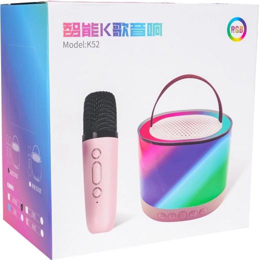 Karaoke set s bežičnim mikrofonom i osvijetljenim Bluetooth zvučnikom