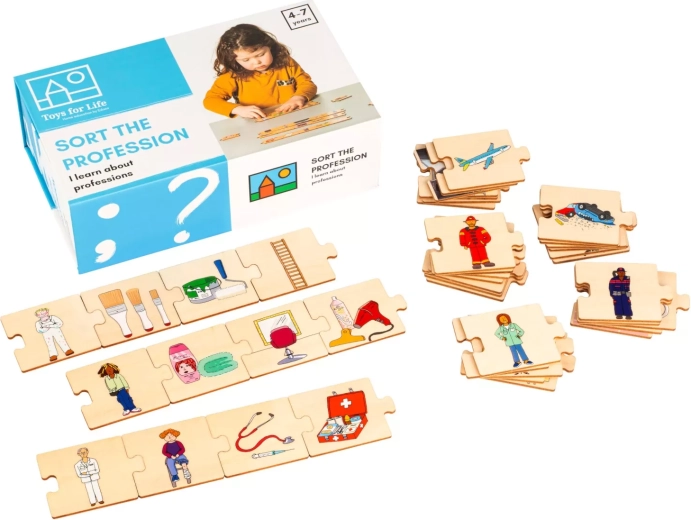 Toys for Life Match Professions – wooden puzzle in a magnetic box