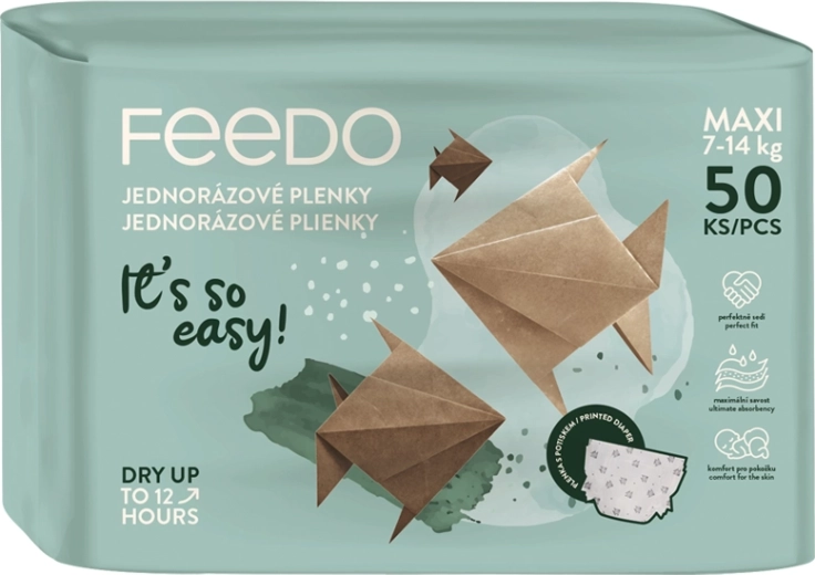Jednokratne pelene FEEDO maxi (7–14 kg) – 50 kom