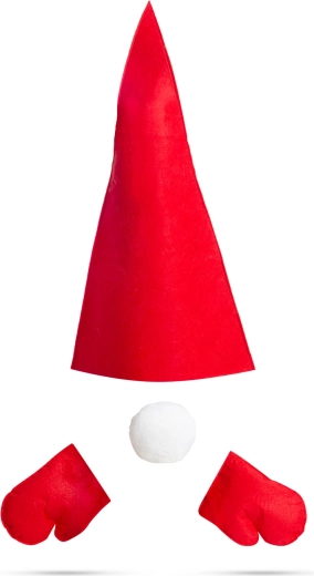 Felt gnome-shaped thuja decoration, red, 60 × 39 cm