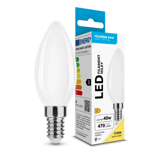 LED žarulja Modee Filament Milky Candle C35 4 W E14, 430 lm, topla bijela