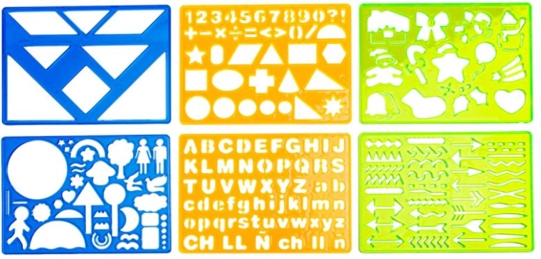 6 reusable stencils