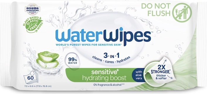 WaterWipes hidratantne vlažne maramice s aloe verom 3u1, 60 kom